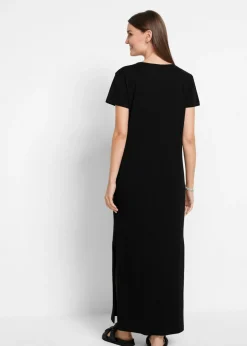 bonprix bonprix Vestido largo de algodón puro Negro New