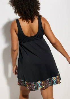 bonprix bonprix Vestido largo de baño de poliamida reciclada Negro Discount