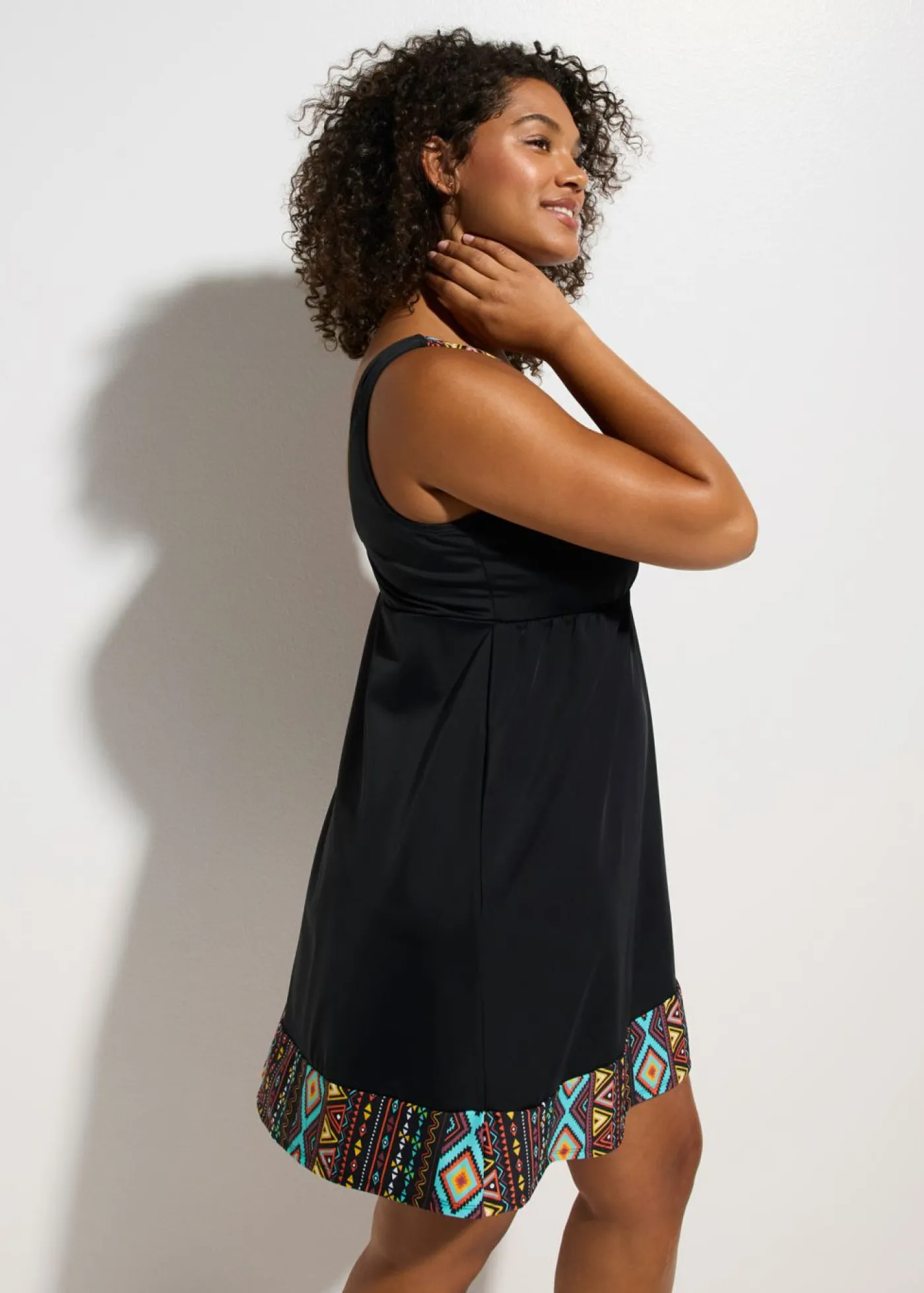 bonprix bonprix Vestido largo de baño de poliamida reciclada Negro Discount