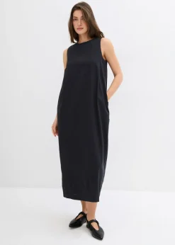 bonprix bonprix Vestido largo de mezcla de viscosa con bolsillos Negro Best