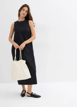 bonprix bonprix Vestido largo de mezcla de viscosa con bolsillos Negro Best