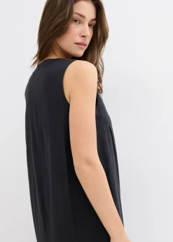 bonprix bonprix Vestido largo de mezcla de viscosa con bolsillos Negro Best