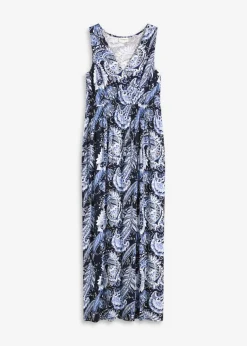 bonprix bonprix Vestido largo de mezcla de viscosa suave azul marino + azul pálido Sale
