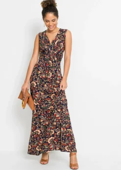 bonprix bonprix Vestido largo de mezcla de viscosa Azul marino Best