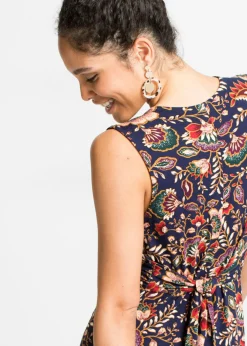 bonprix bonprix Vestido largo de mezcla de viscosa Azul marino Best