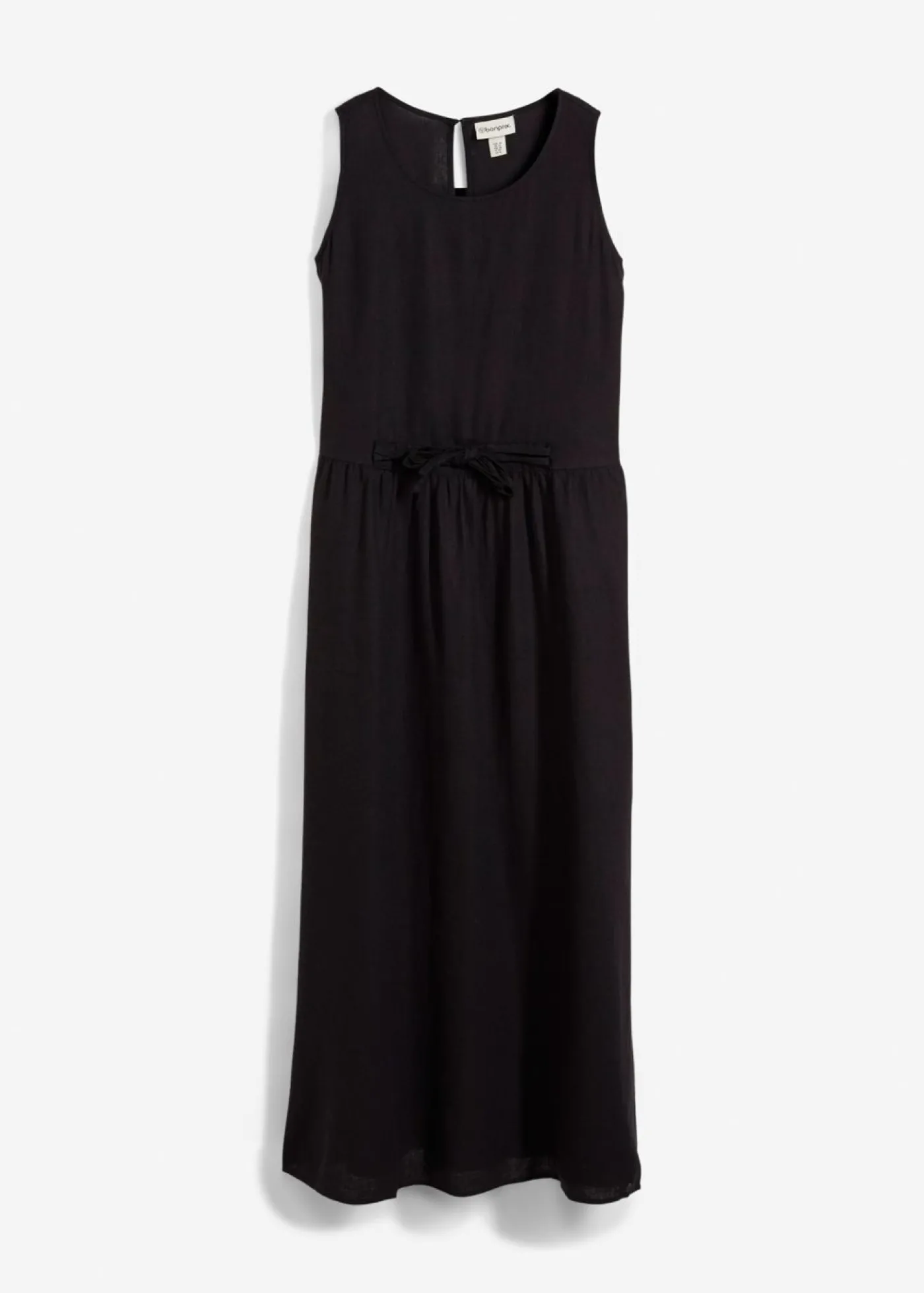 bonprix bonprix Vestido largo de mezcla ligera de lino y viscosa Negro New