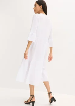 bonprix bonprix Vestido largo de muselina suave Blanco New