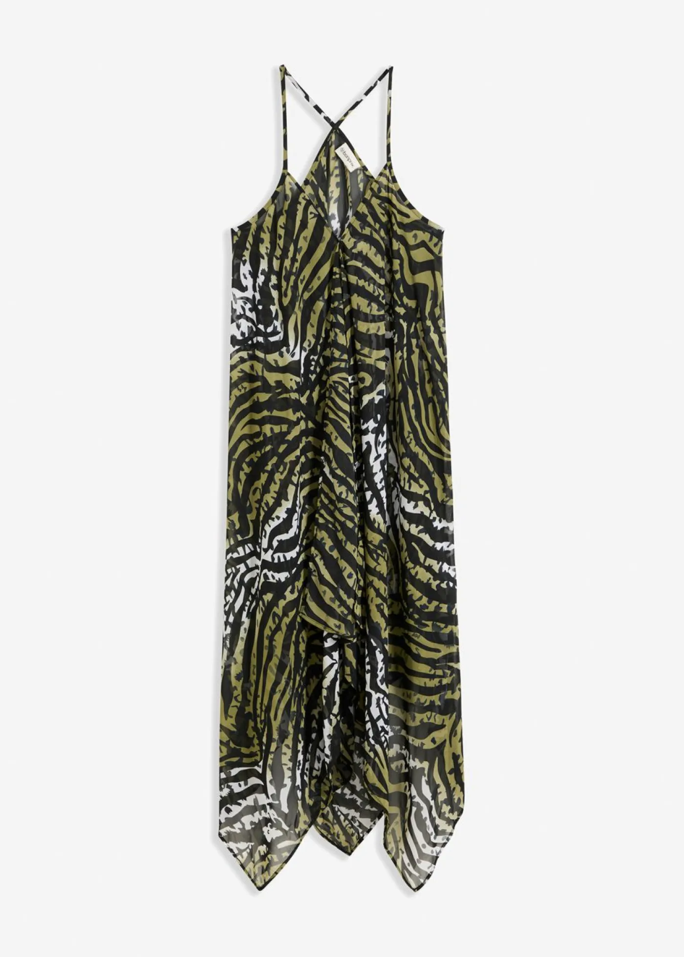 bonprix bonprix Vestido largo de playa en poliéster reciclado cebra oliva Discount
