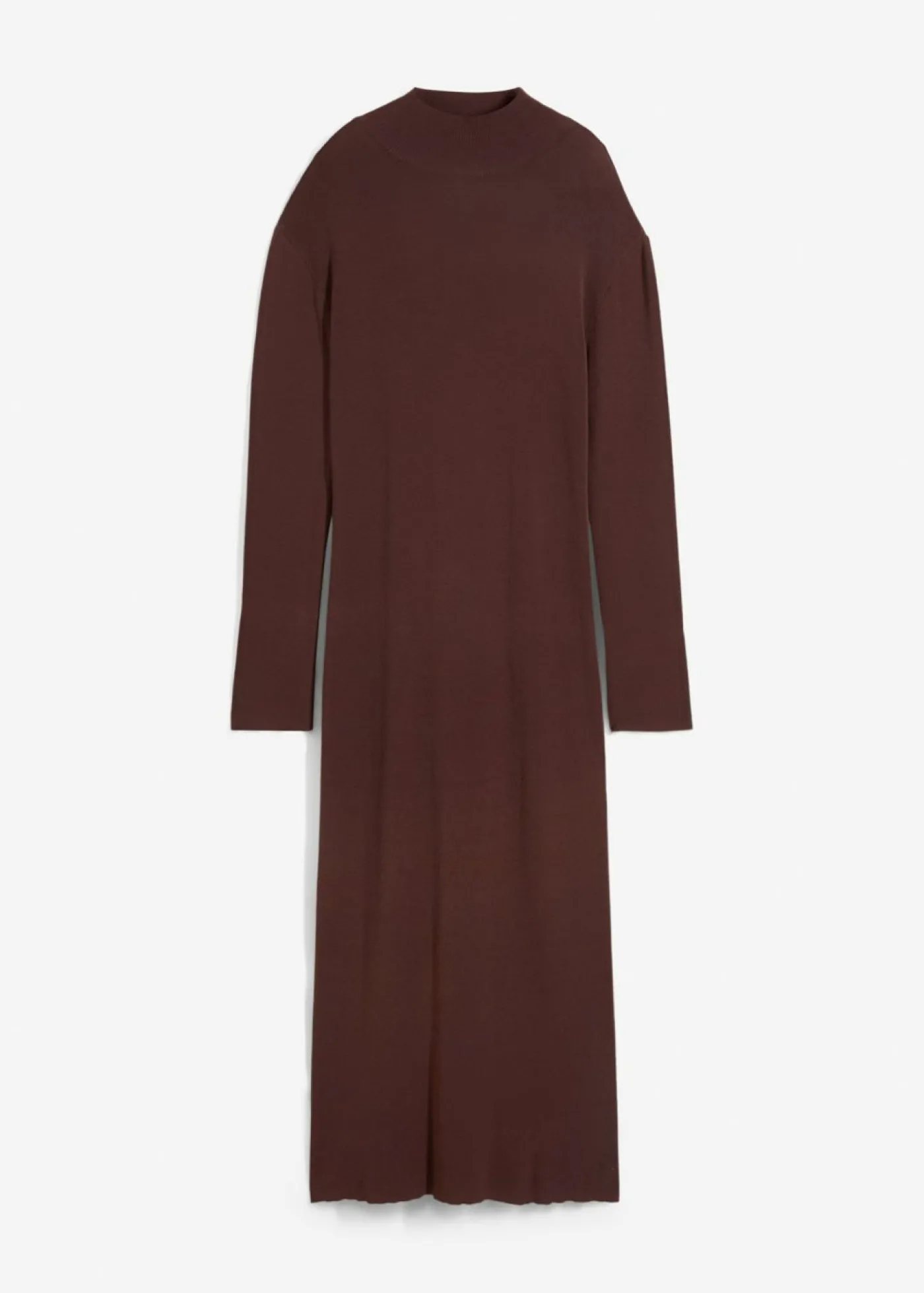bonprix bonprix Vestido largo de punto fino de mezcla de viscosa fluida Marrón tierra New
