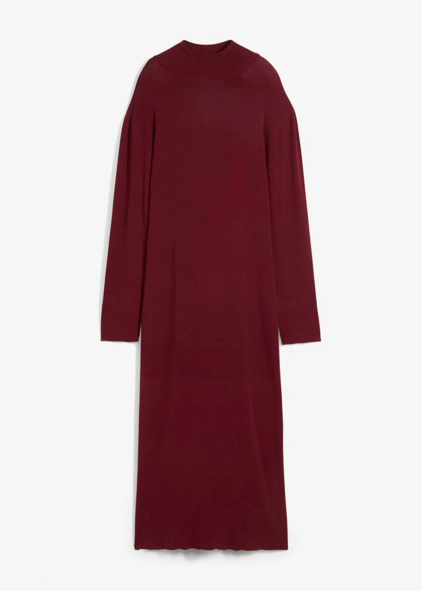 bonprix bonprix Vestido largo de punto fino de mezcla de viscosa fluida Rojo rubí Clearance