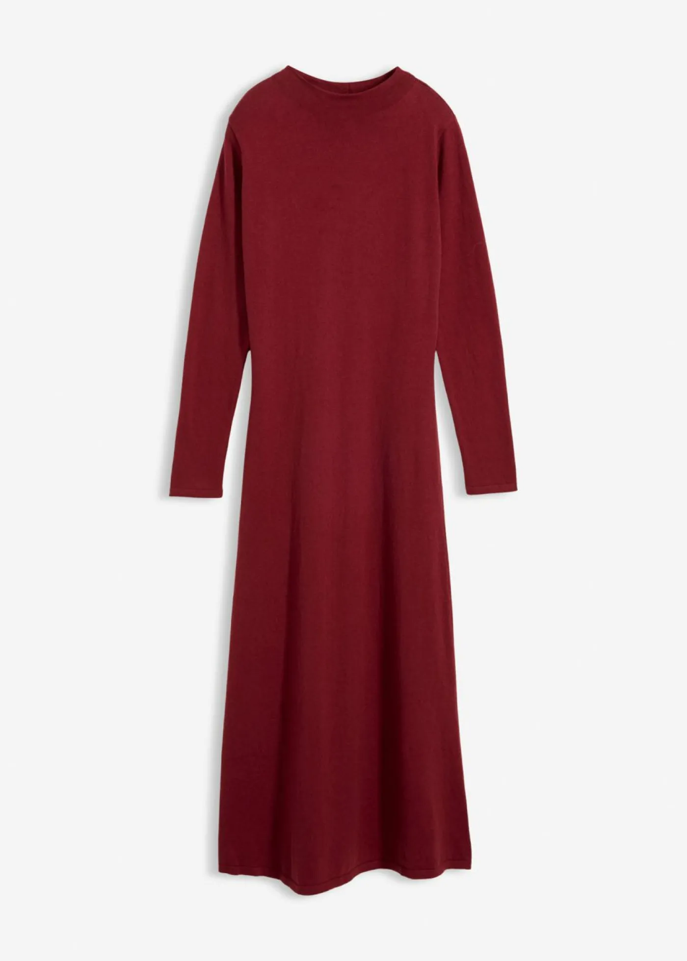 bonprix bonprix Vestido largo de punto fino con cachemir Rojo rubí Online