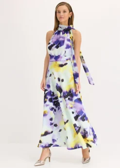 bonprix bonprix Vestido largo de tejido de neopreno firme azul pálido/púrpura New