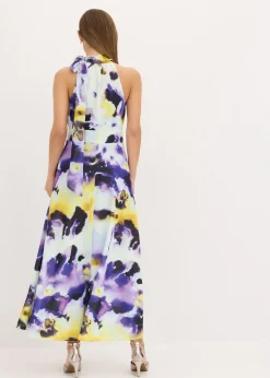 bonprix bonprix Vestido largo de tejido de neopreno firme azul pálido/púrpura New