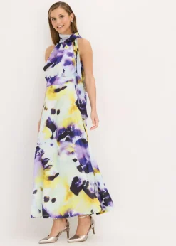 bonprix bonprix Vestido largo de tejido de neopreno firme azul pálido/púrpura New
