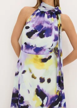 bonprix bonprix Vestido largo de tejido de neopreno firme azul pálido/púrpura New