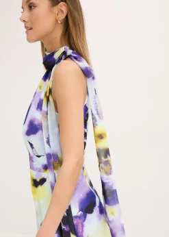 bonprix bonprix Vestido largo de tejido de neopreno firme azul pálido/púrpura New