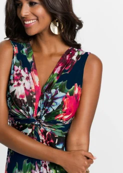 bonprix bonprix Vestido largo de verano azul marino con flores Online