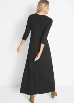 bonprix bonprix Vestido largo de viscosa Negro