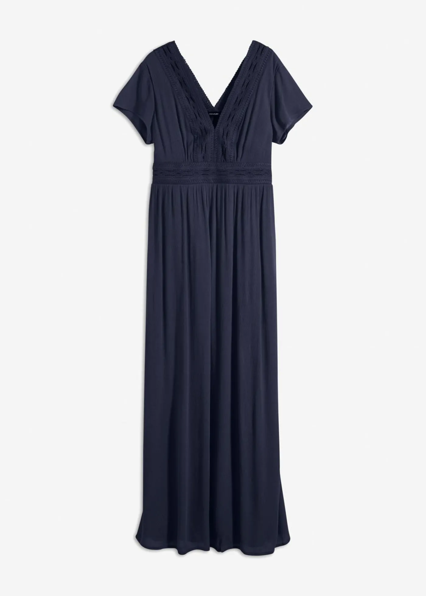 bonprix bonprix Vestido largo de viscosa fluida Azul marino
