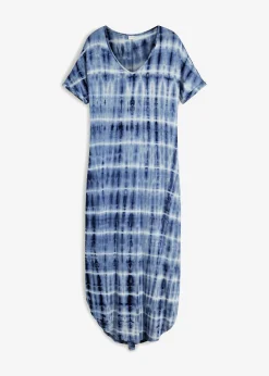 bonprix bonprix Vestido largo de viscosa fluida Azul-blanco estampado Clearance