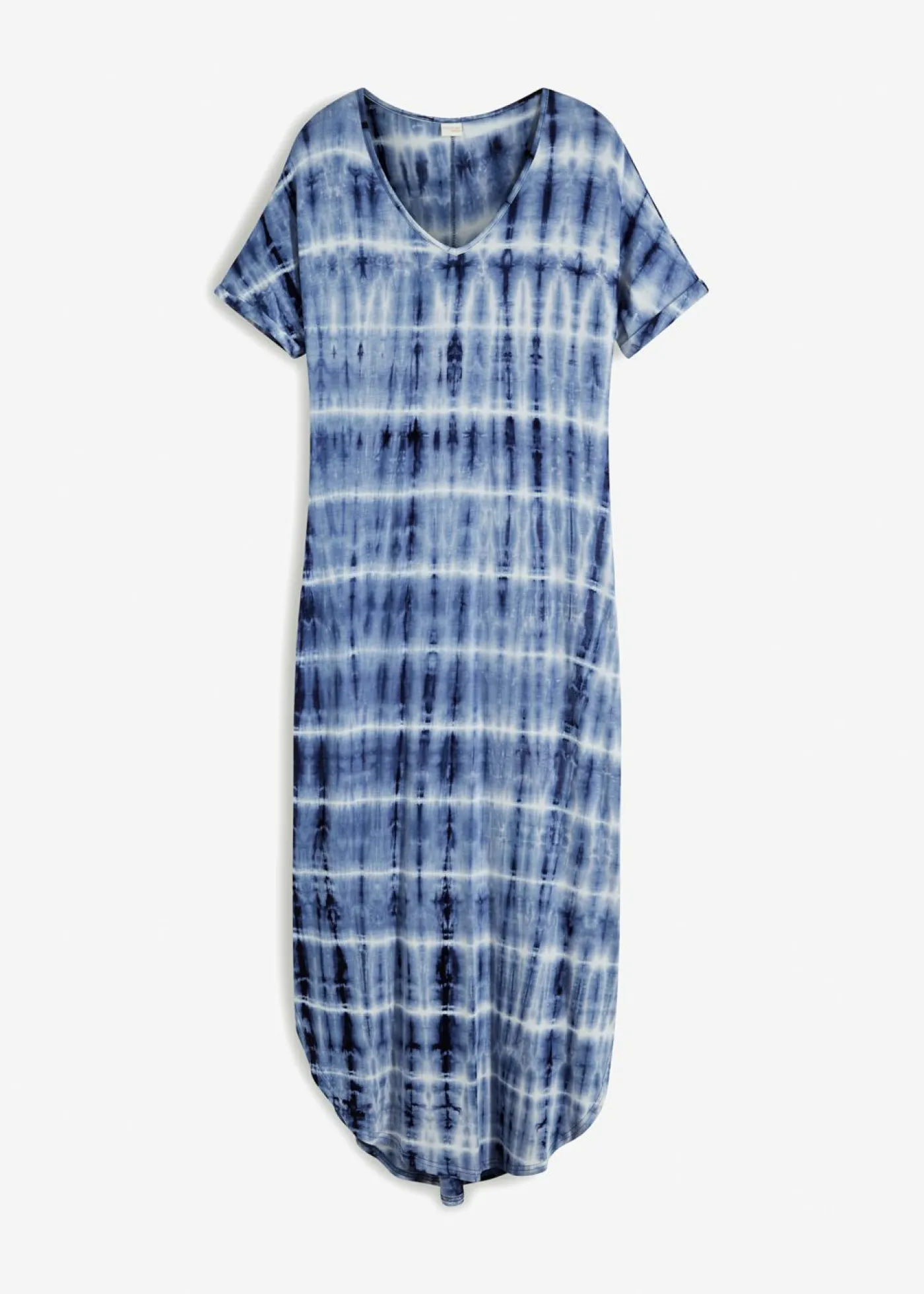 bonprix bonprix Vestido largo de viscosa fluida Azul-blanco estampado Clearance