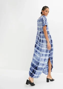 bonprix bonprix Vestido largo de viscosa fluida Azul-blanco estampado Clearance