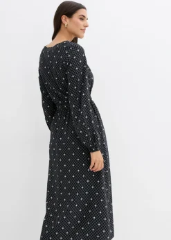 bonprix bonprix Vestido largo de viscosa fluida negro - blanco topos Best