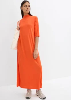 bonprix bonprix Vestido largo en mezcla de modal Rojo amapola Discount