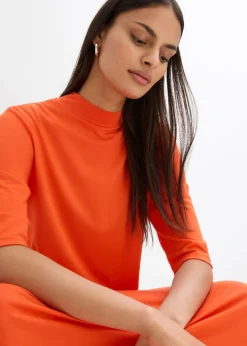 bonprix bonprix Vestido largo en mezcla de modal Rojo amapola Discount