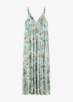 bonprix bonprix Vestido largo estampado menta con flores Discount