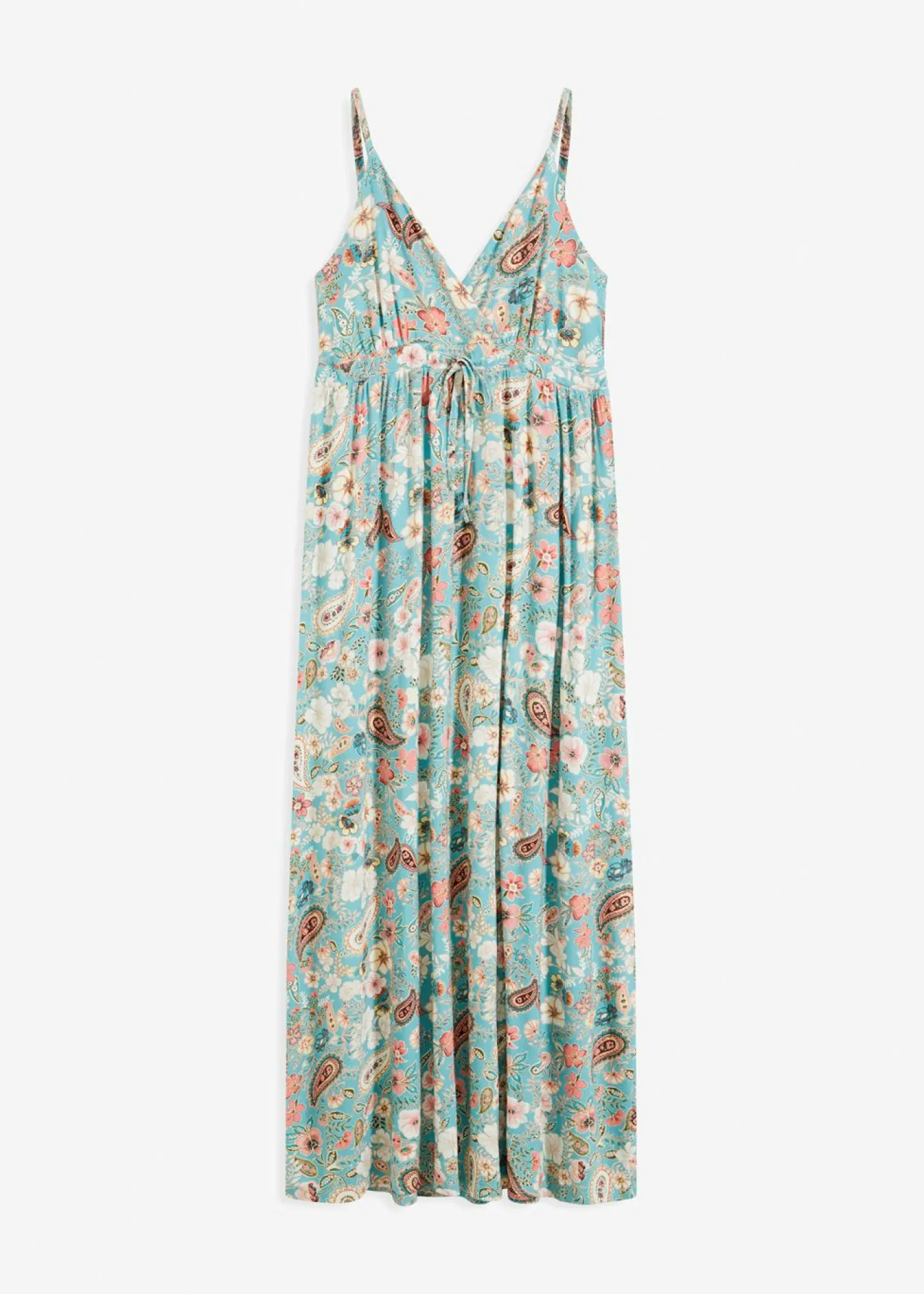 bonprix bonprix Vestido largo estampado menta con flores Discount