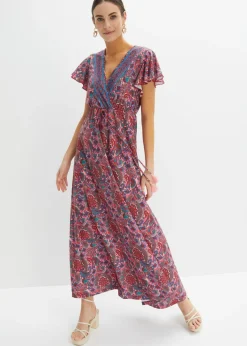 bonprix bonprix Vestido largo estampado rosa pálido Discount