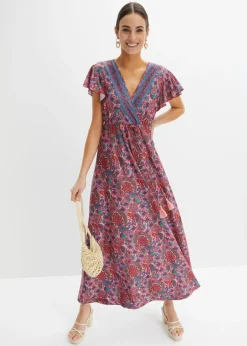 bonprix bonprix Vestido largo estampado rosa pálido Discount