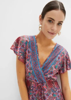 bonprix bonprix Vestido largo estampado rosa pálido Discount