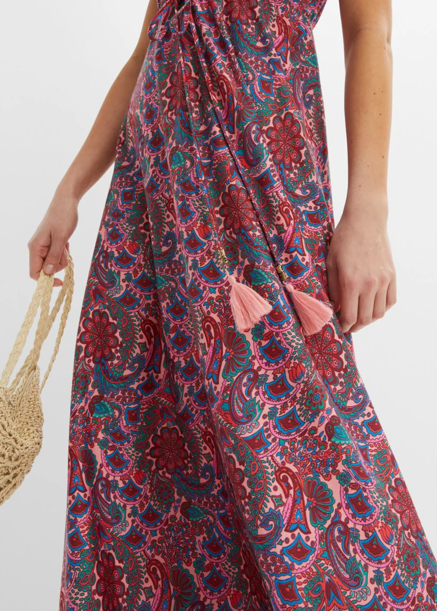 bonprix bonprix Vestido largo estampado rosa pálido Discount