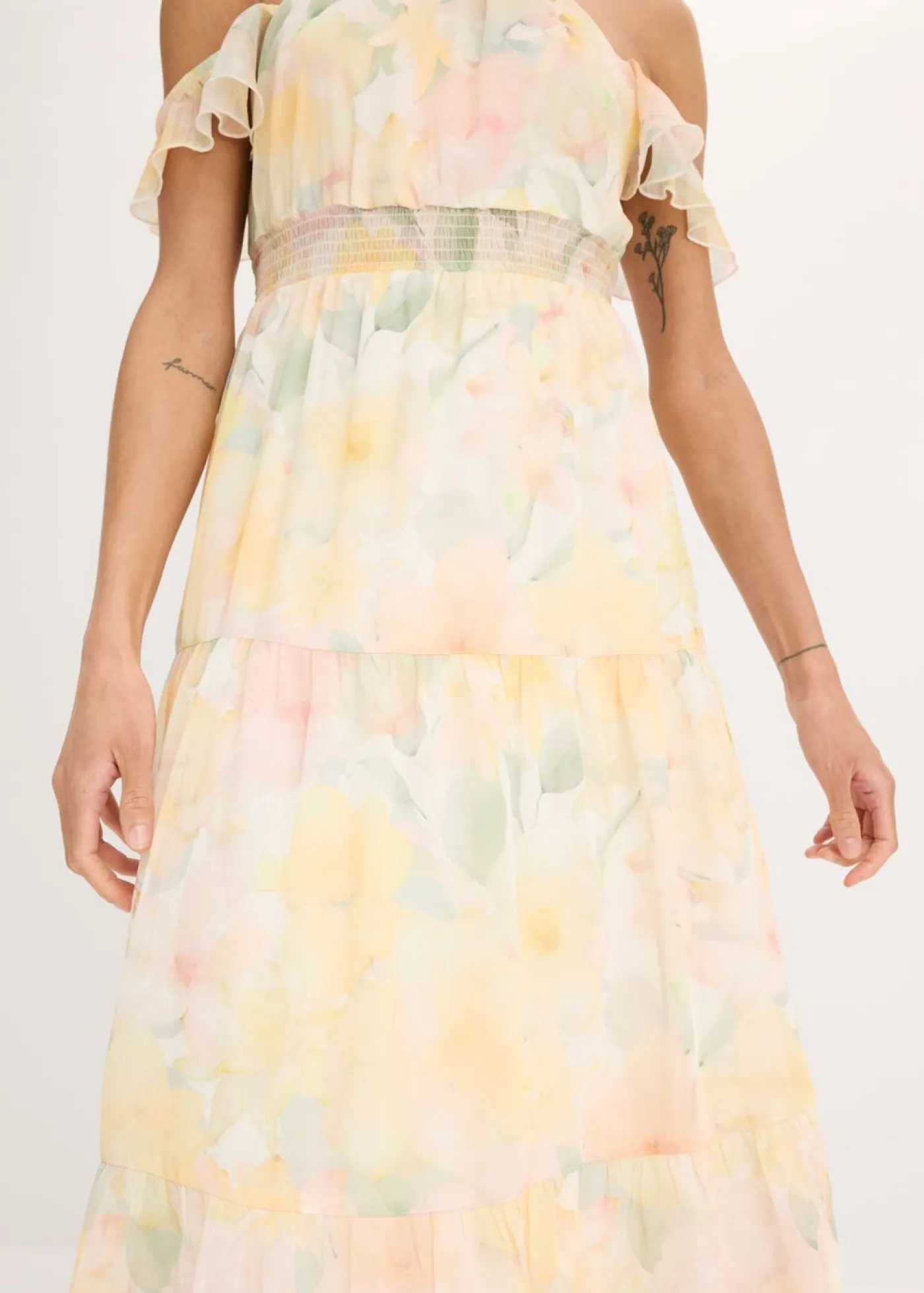 bonprix bonprix Vestido largo estampado amarillo primavera