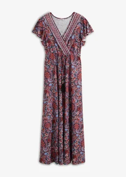 bonprix bonprix Vestido largo estampado Azul-naranja Best