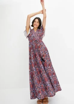 bonprix bonprix Vestido largo estampado Azul-naranja Best