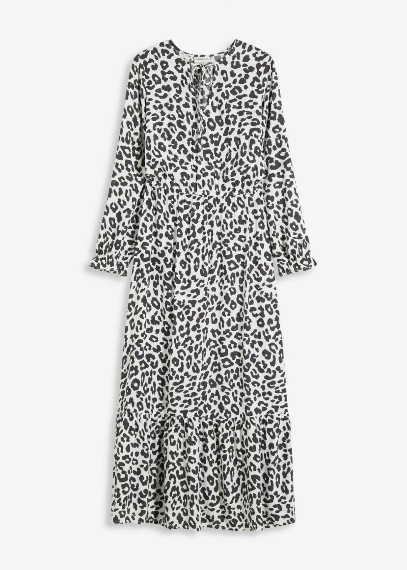 bonprix bonprix Vestido maxi estampado leo blanco lana-antracita Sale