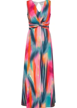 bonprix bonprix Vestido maxi Rosa-rojo-gris oscuro estampado Hot