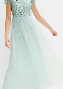 bonprix bonprix Vestido maxi con bordado de lentejuelas menta New