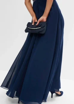 bonprix bonprix Vestido maxi con encaje Azul marino de flores Discount