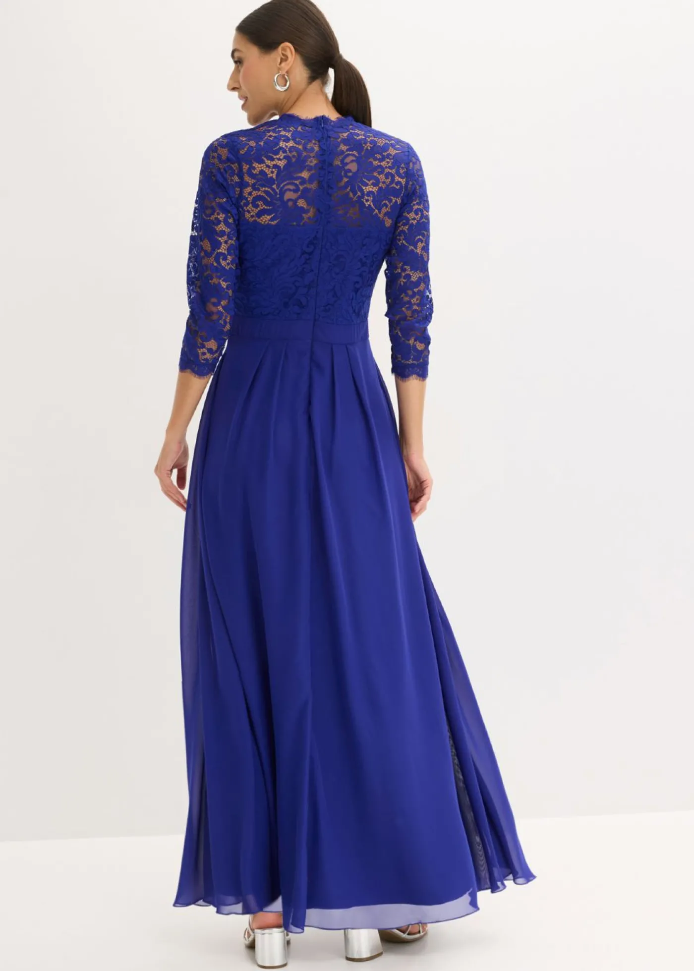bonprix bonprix Vestido maxi con encaje Azul New