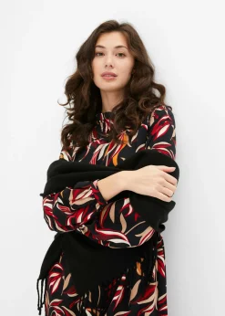 bonprix bonprix Vestido midi Negro con flores Hot