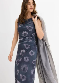 bonprix bonprix Vestido midi antracita con flores Online