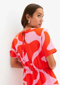 bonprix bonprix Vestido midi naranja-rosa caliente Online