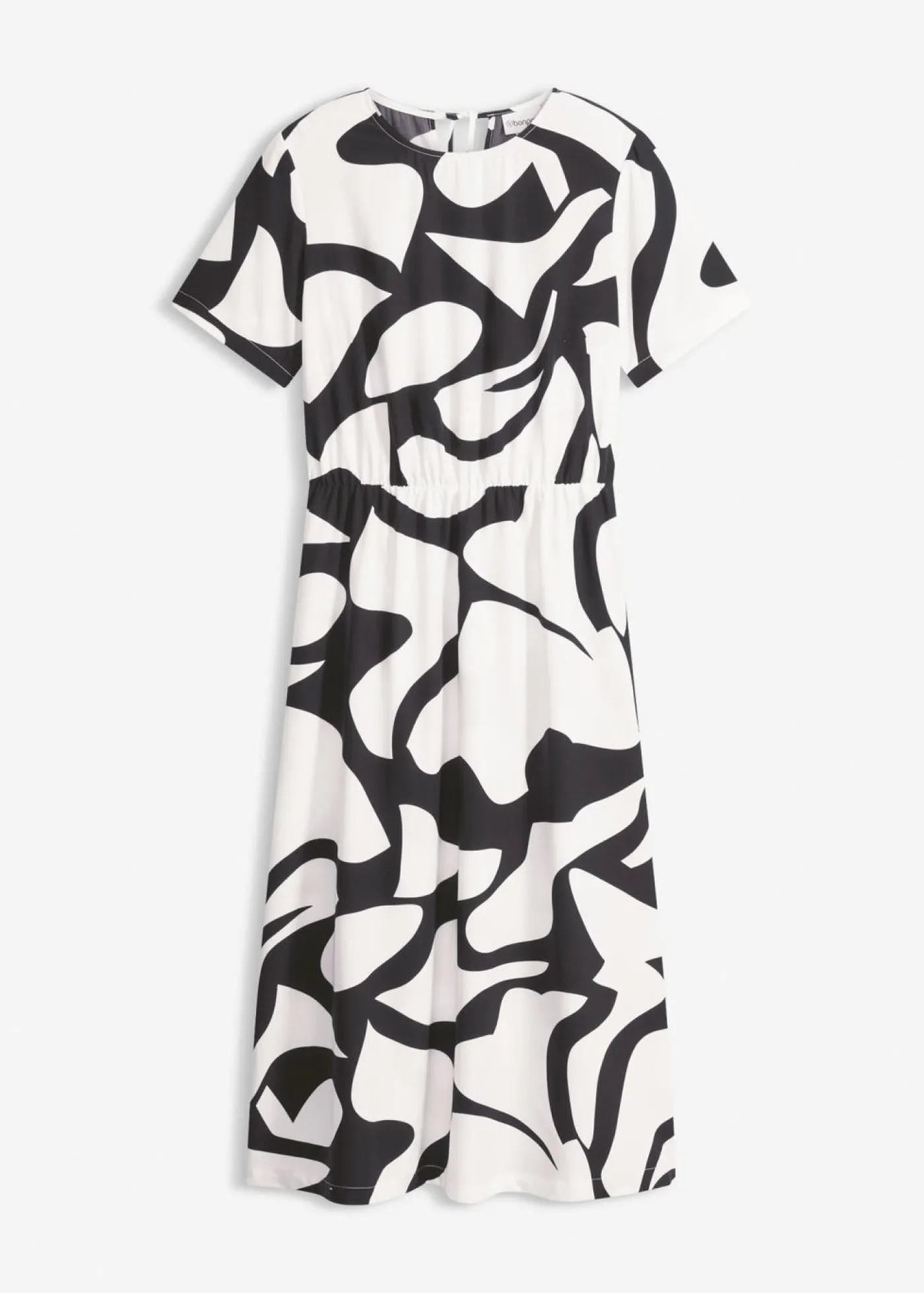 bonprix bonprix Vestido midi Negro-blanco Discount