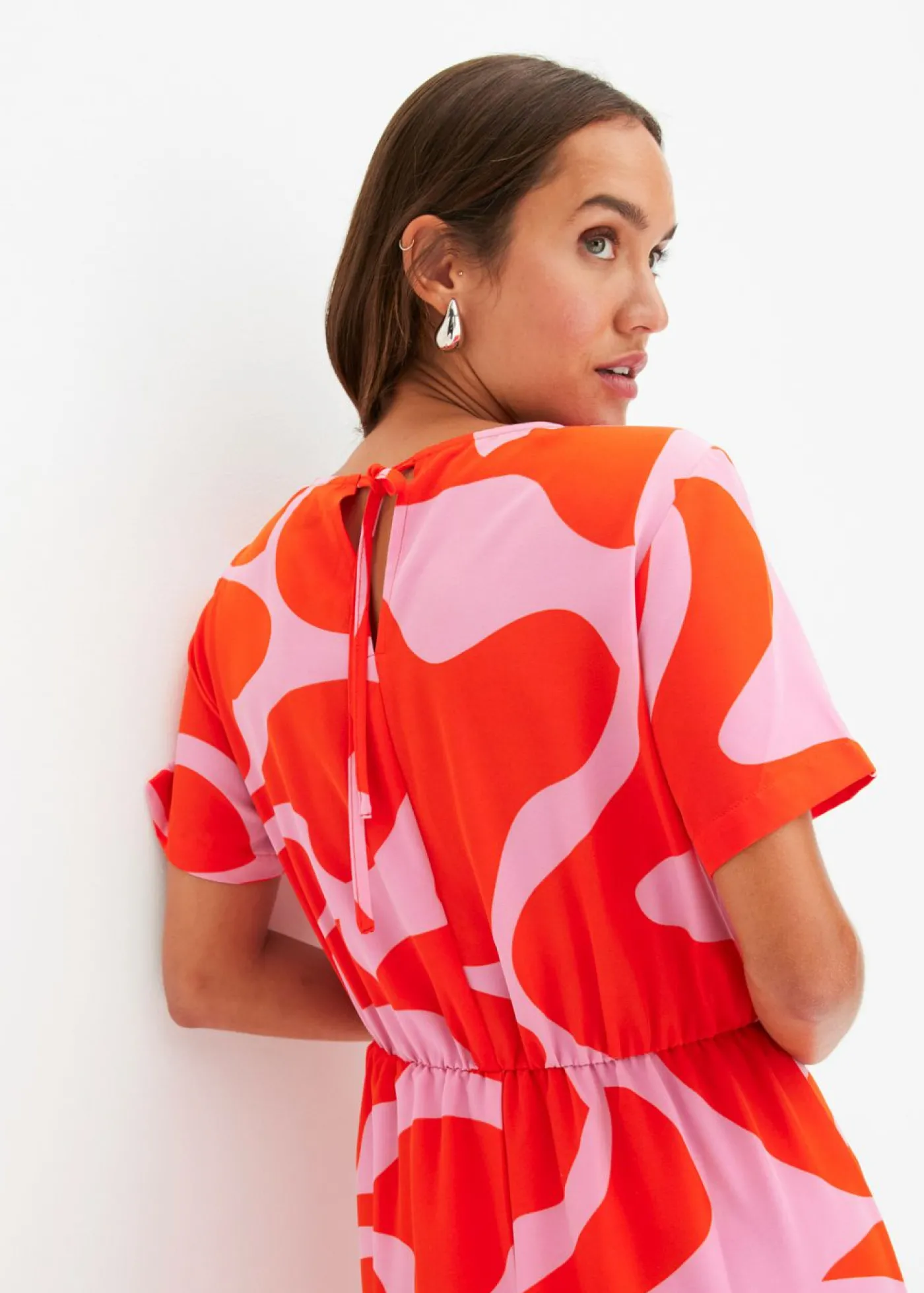 bonprix bonprix Vestido midi naranja-rosa caliente Hot