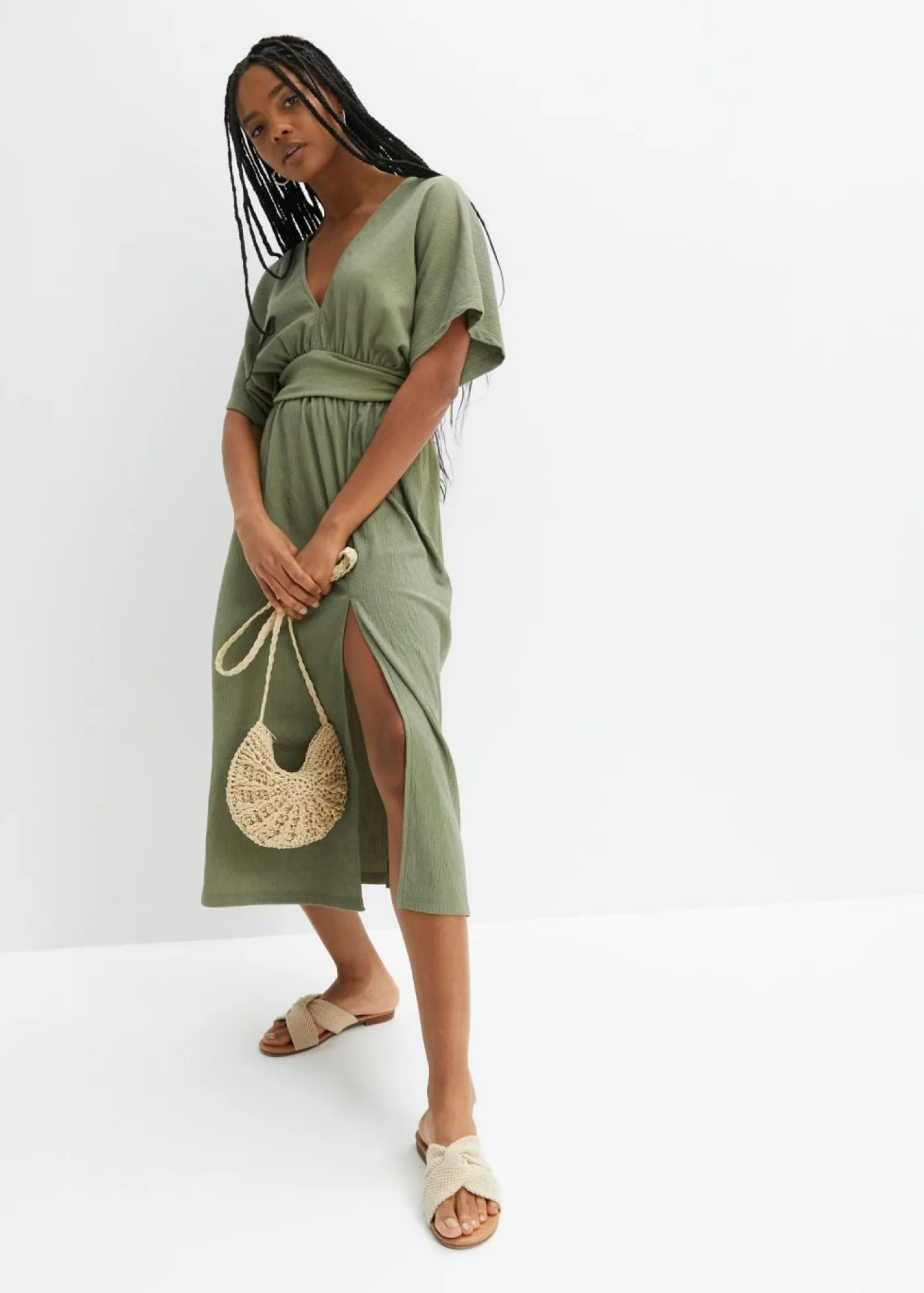 bonprix bonprix Vestido midi Verde oliva Hot
