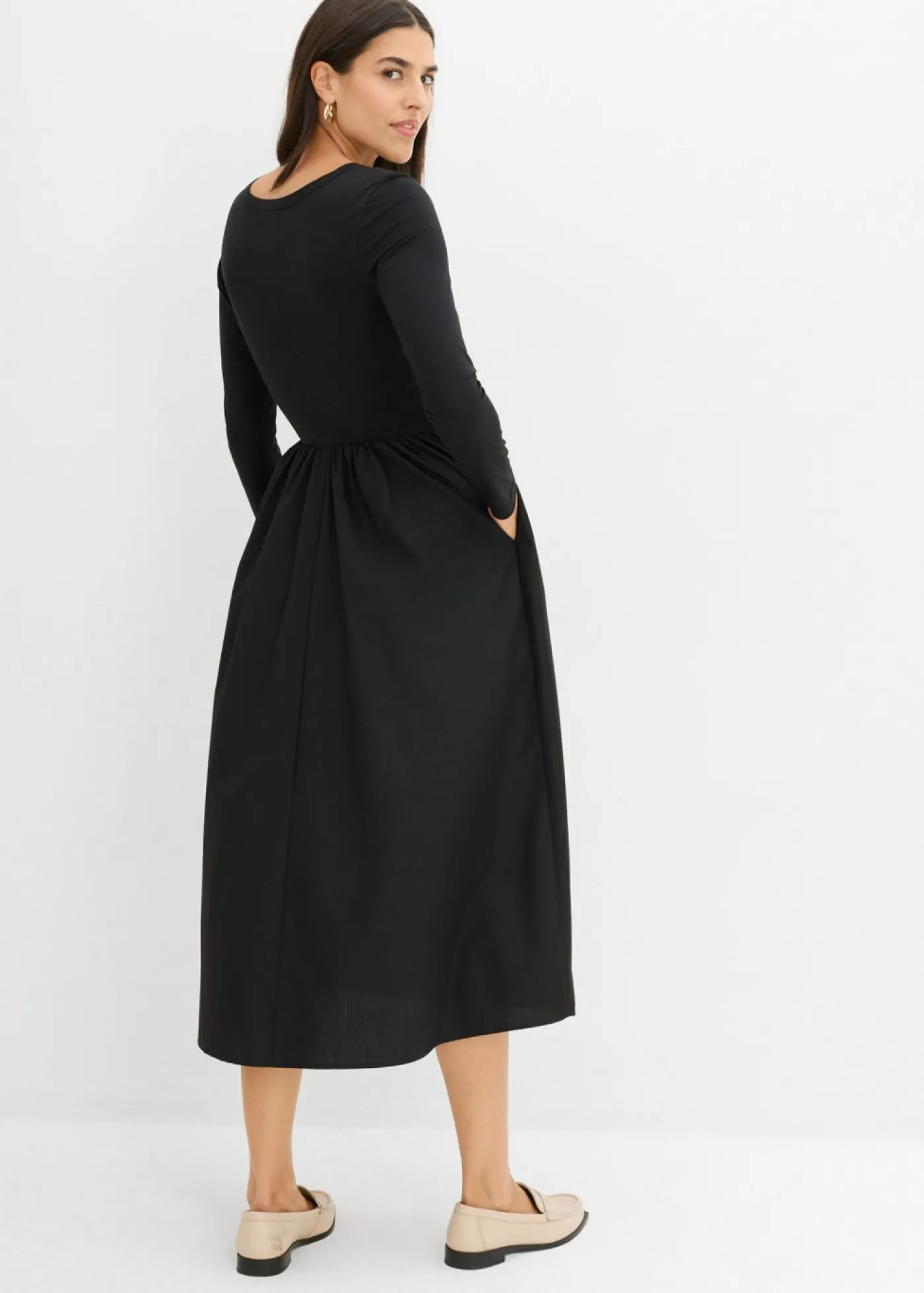 bonprix bonprix Vestido midi Negro Outlet